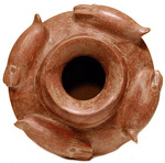 10276a COlima Pottery Shrimp Vessel